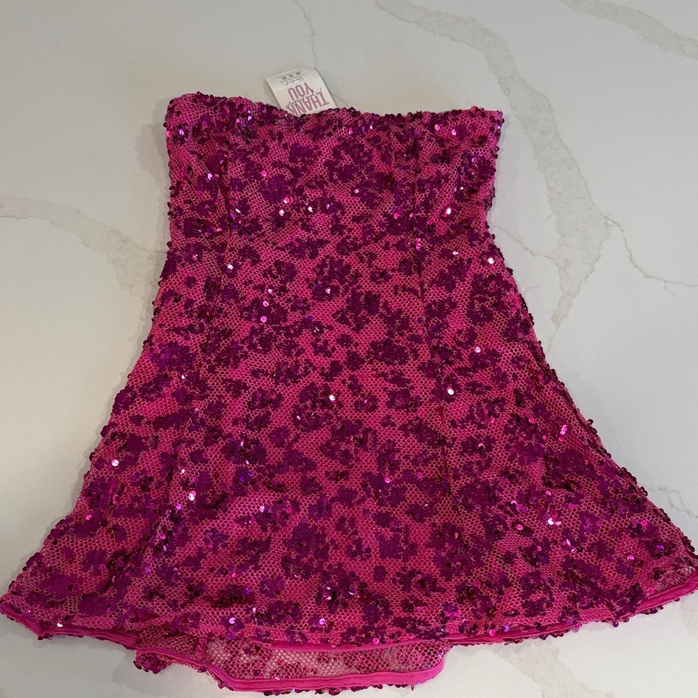 Vibrant Pink Strapless Dress